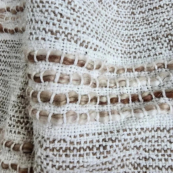 Celerie Kemble White & Gray Decorative Tapestry Mateo Throw India 50" x 60" - Picture 4 of 15